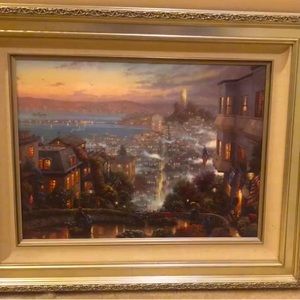 Thomas Kinkaid Lombard Street framed, with authentication
